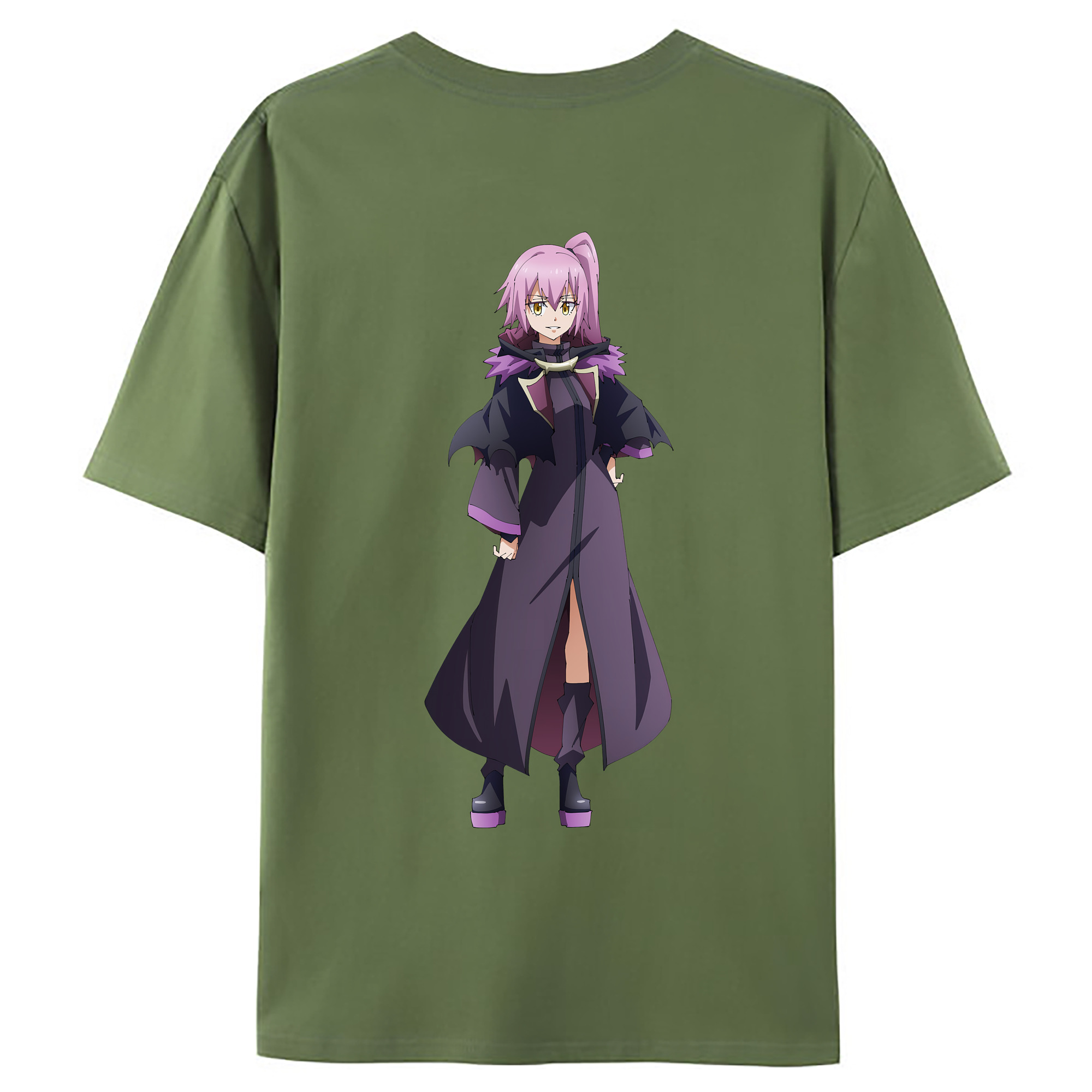 （画像用） 転スラ Regarding Reincarnated to Slime 綿100％ メンズ半袖Tシャツ（バックプリント） 通気性